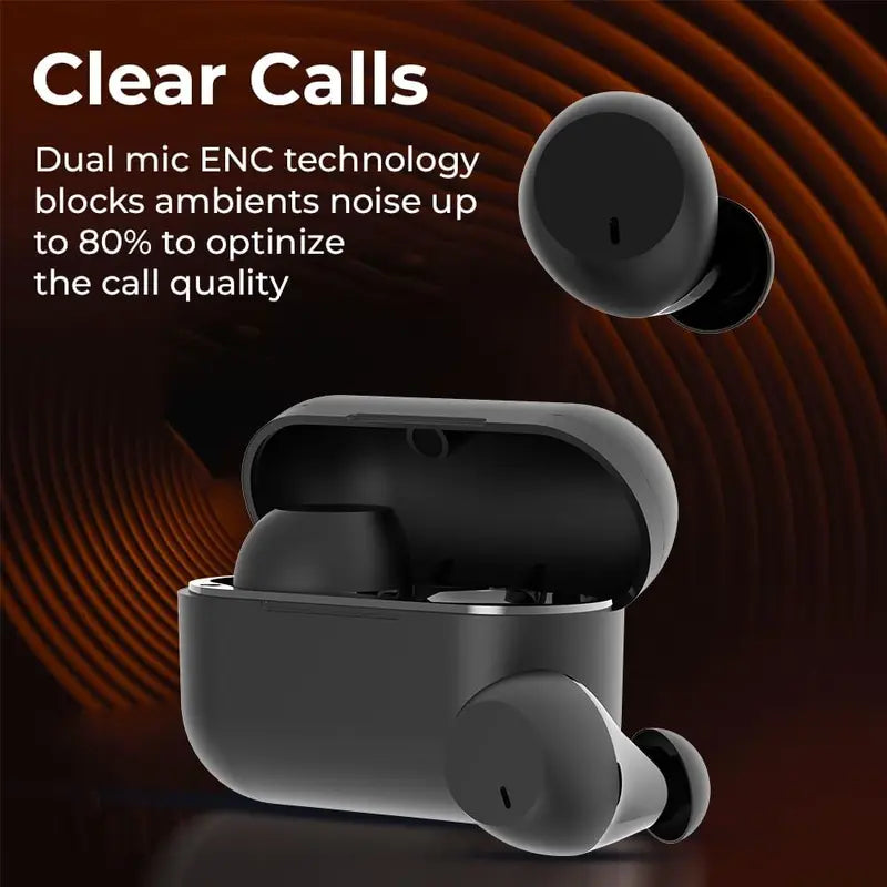 TWS Vibez M-Pods Mini ENC Bluetooth Earbuds with 30H Playtime