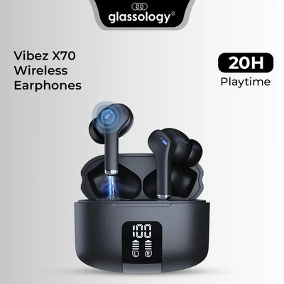 Vibez X70 4 Mics ENC TWS Bluetooth Earbuds with Display