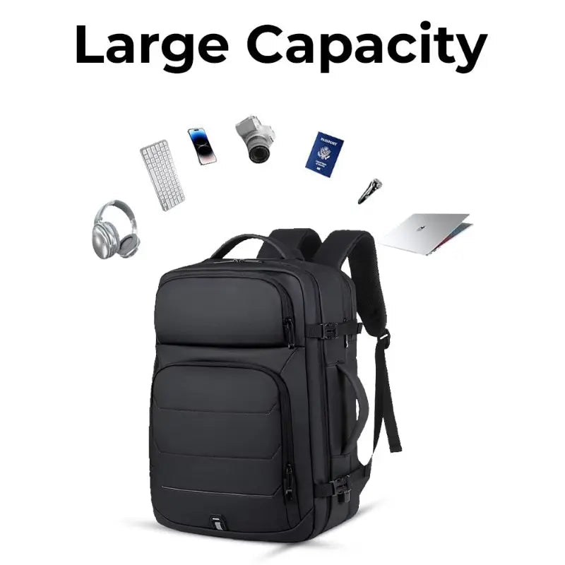 Faux Leather Laptop Backpack - GLASSOLOGY