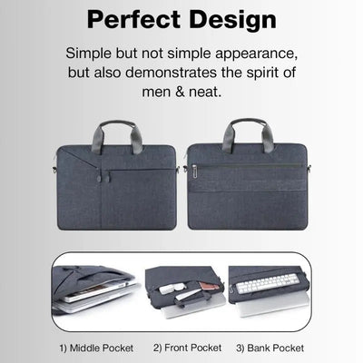Glassology 14 - Inch Laptop Carry Sleeve Bag | Lightweight Protective Case with Handle – Grey - GLASSOLOGY