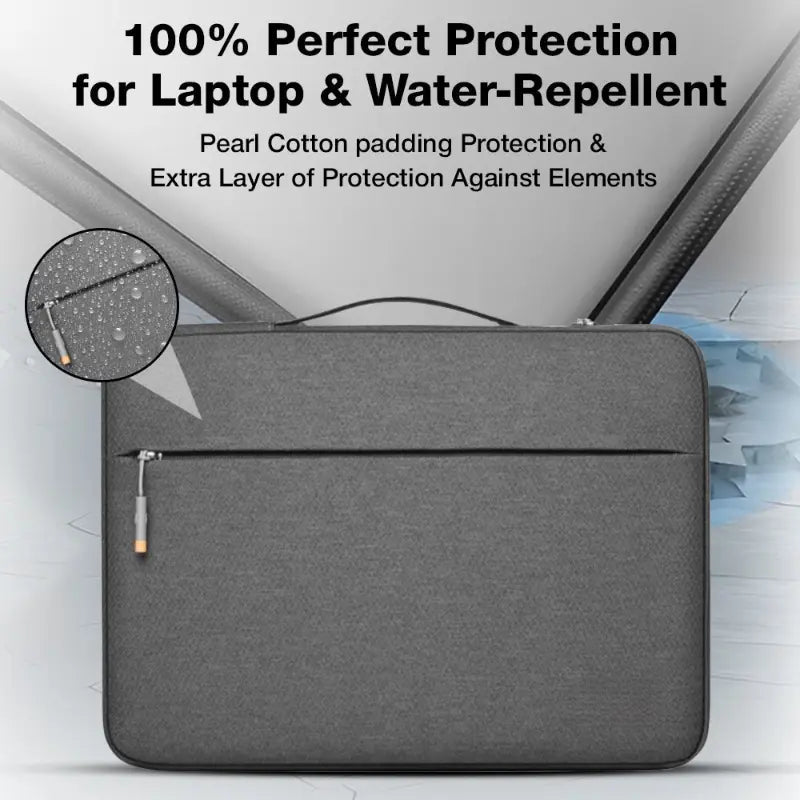 Glassology 15.6 - Inch Laptop Carry Sleeve Bag | Padded Protective Case with Handle – Grey - GLASSOLOGY