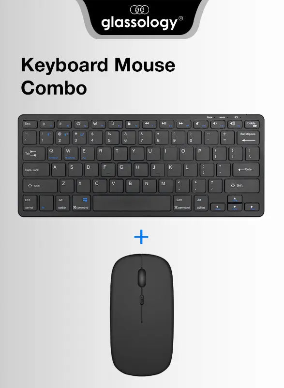 Glassology Wireless Keyboard and Mouse Combo 2.4GHz Full - Size(Black) - GLASSOLOGY