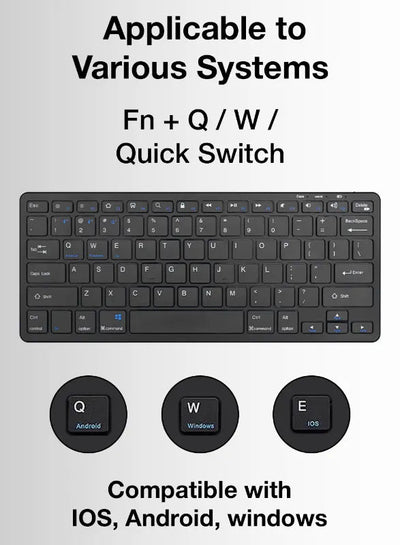 Glassology Wireless Keyboard and Mouse Combo 2.4GHz Full - Size(Black) - GLASSOLOGY