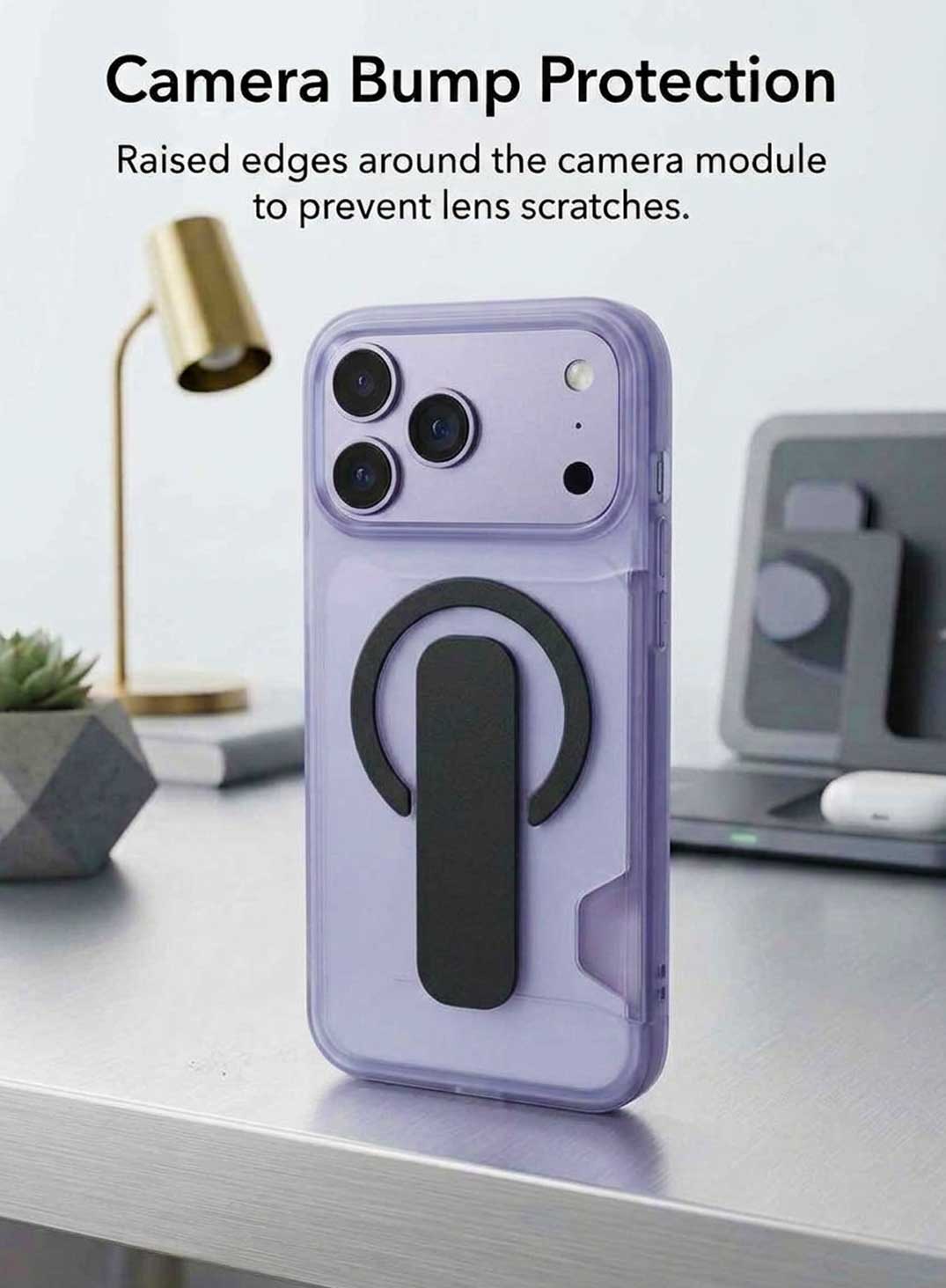 Glassology MagSafe Wristband Striped Case for iPhone 18 Pro Max, Black, Magnetic Ring Holder, Built-In Card Holder, Shockproof TPU & PC Protective Cover