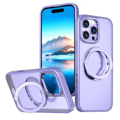 Glassology iPhone 16 Pro Max MagSafe Case with 360° Ring Stand (Purple)