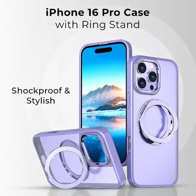 iPhone 16 Pro 360° Rotate Ring Stand MagSafe Case (Purple) - GLASSOLOGY