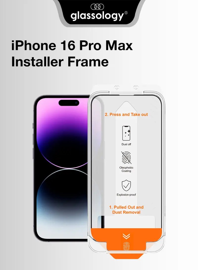 iPhone 16 Pro Screen Protector Installer Frame – Perfect Alignment Tool - GLASSOLOGY