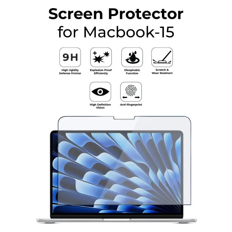MacBook 15 0.3MM Ultra - Clear Tempered Glass Screen Protector - GLASSOLOGY