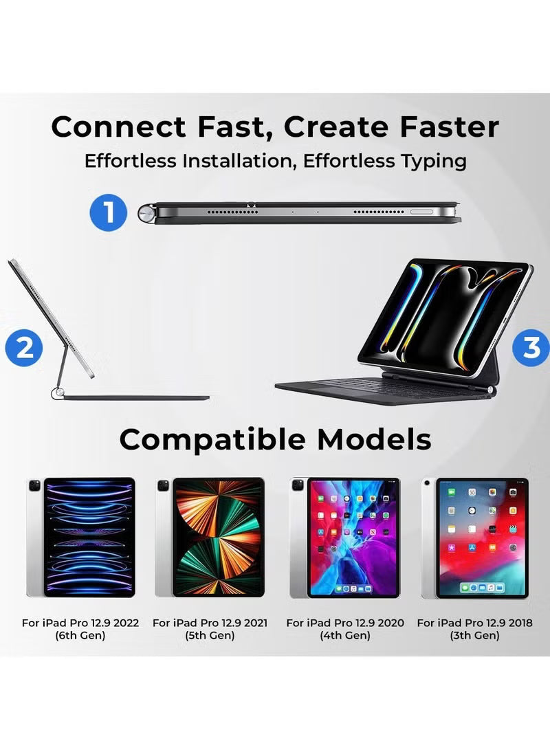 iPad Pro 12.9 inch magic keyboard case magnetic typing stand