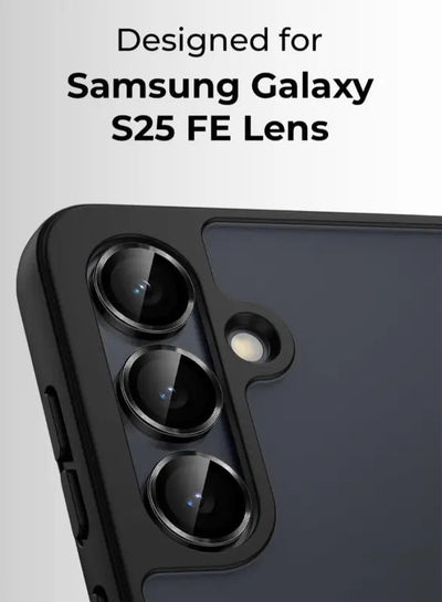 Samsung Galaxy S25 FE Camera Lens Protector – Sleek Black, Scratch Resistant - GLASSOLOGY