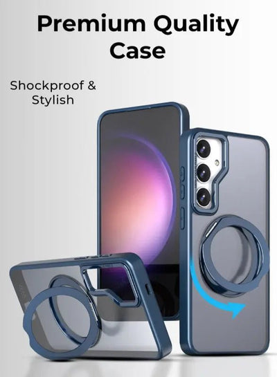 Samsung Galaxy S25 FE Magnetic Case with 360° Rotating Ring Stand | Shockproof Slim Design - GLASSOLOGY