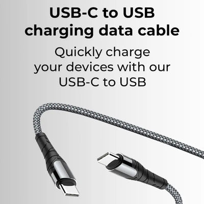 USB-C to C cable 1.2 Meter 3A high current fast charging|Pure Copper | Nylon braided | 480 mbps transfer speed - GLASSOLOGY