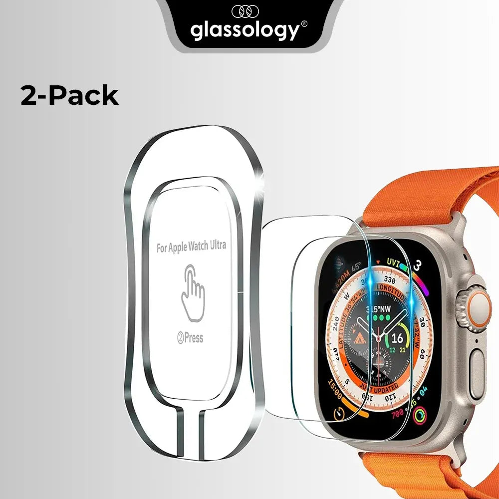 Glassology 2 Pack Tempered Glass Screen Protector For Apple Watch Ultra 49mm