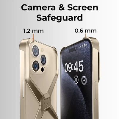 X - Frame Case for iPhone 16 Pro Max - Ring Stand - Gold Titanium - GLASSOLOGY