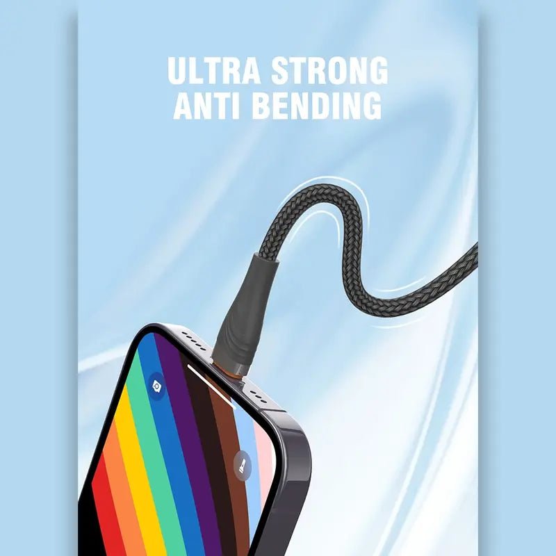 1 Meter 30W USB to Lightning Braided Charging Cable - GLASSOLOGY