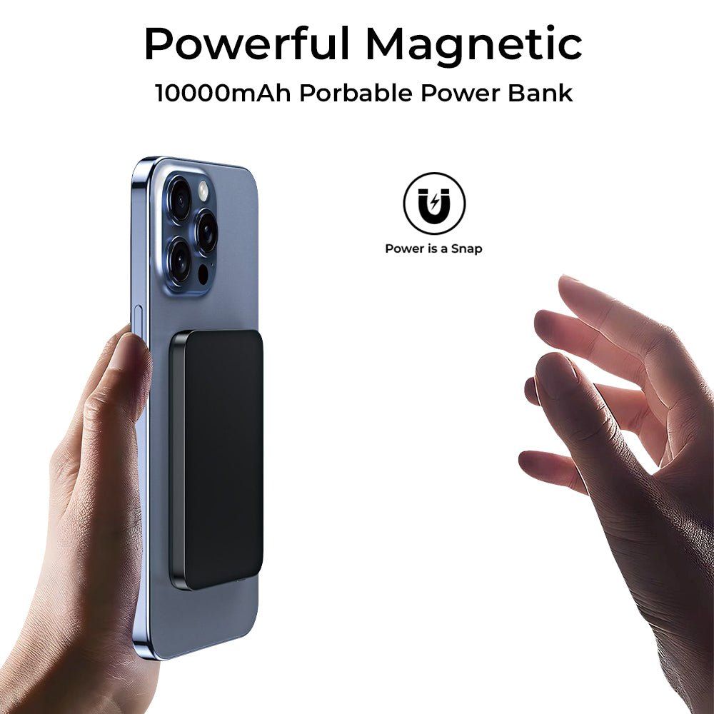 10000mah Magsafe Mini Powerbank - (Black) - GLASSOLOGY