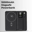 10000mAh MagSafe Power Bank for iPhone | Built-in Stand & Cable - Black - GLASSOLOGY