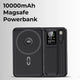 10000mAh MagSafe Power Bank for iPhone | Built-in Stand & Cable - Black - GLASSOLOGY