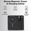 10000mAh MagSafe Power Bank for iPhone | Built-in Stand & Cable - Black - GLASSOLOGY