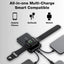 10000mAh MagSafe Power Bank for iPhone | Built-in Stand & Cable - Black - GLASSOLOGY