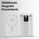 10000mAh MagSafe Power Bank with Foldable Stand & Cable - White - GLASSOLOGY