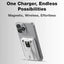 10000mAh MagSafe Power Bank with Foldable Stand & Cable - White - GLASSOLOGY