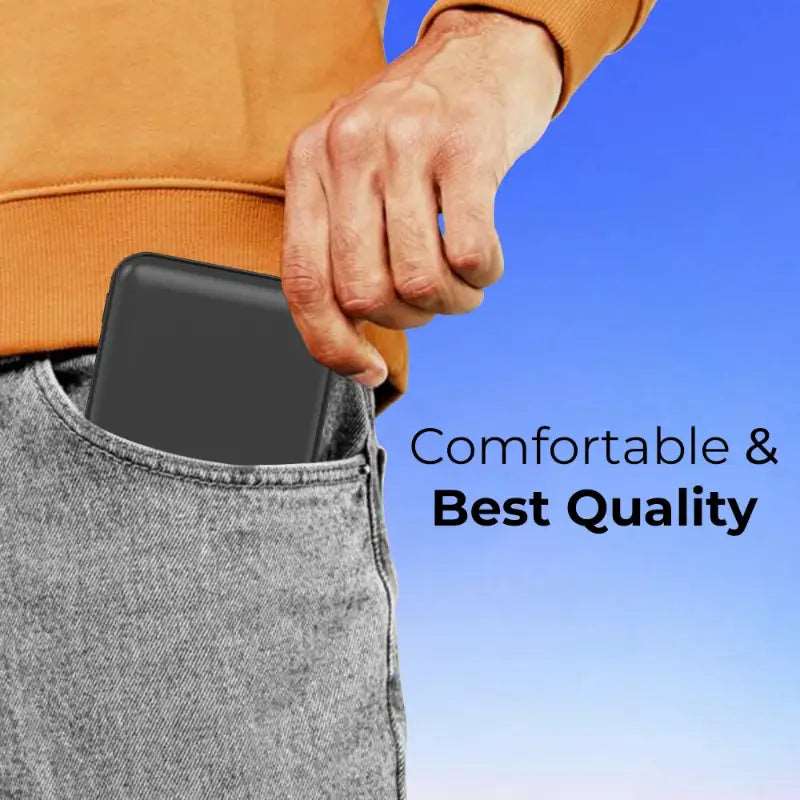 10000mAh Power Bank ,Dual USB Output & Digital Display - Black - GLASSOLOGY