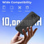 10000mAh Power Bank ,Dual USB Output & Digital Display - Black - GLASSOLOGY
