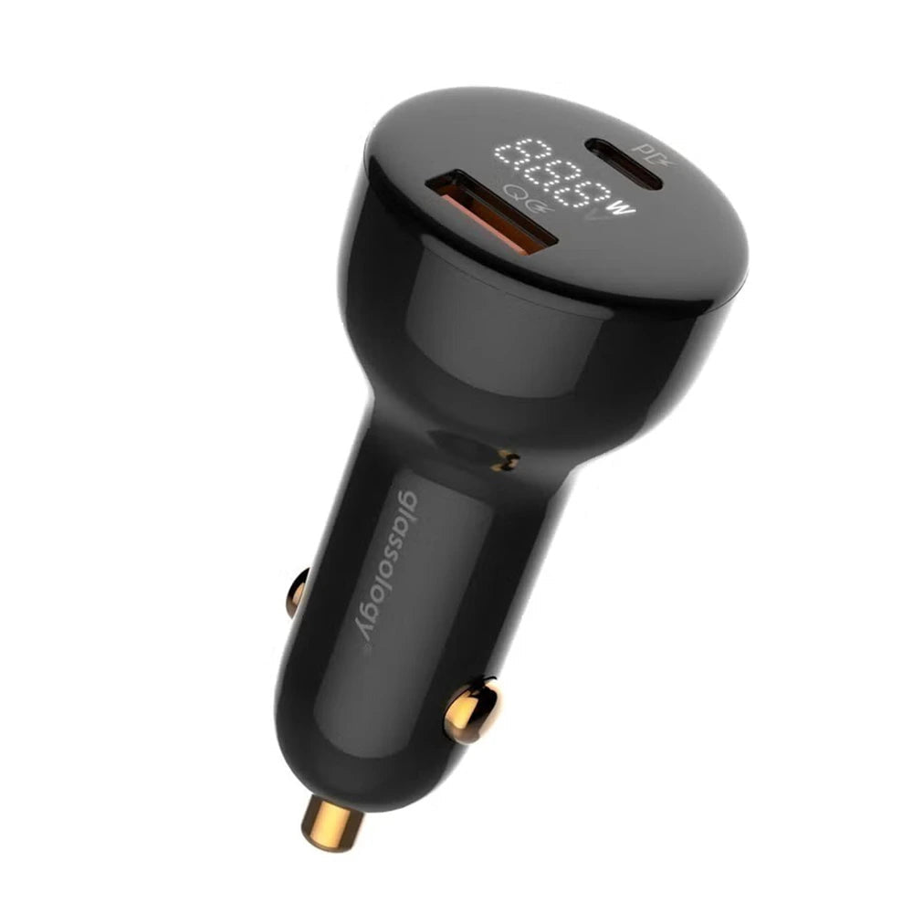 100W Super Fast Wireless Dash Mounted Car Charger (Black) - GLASSOLOGY