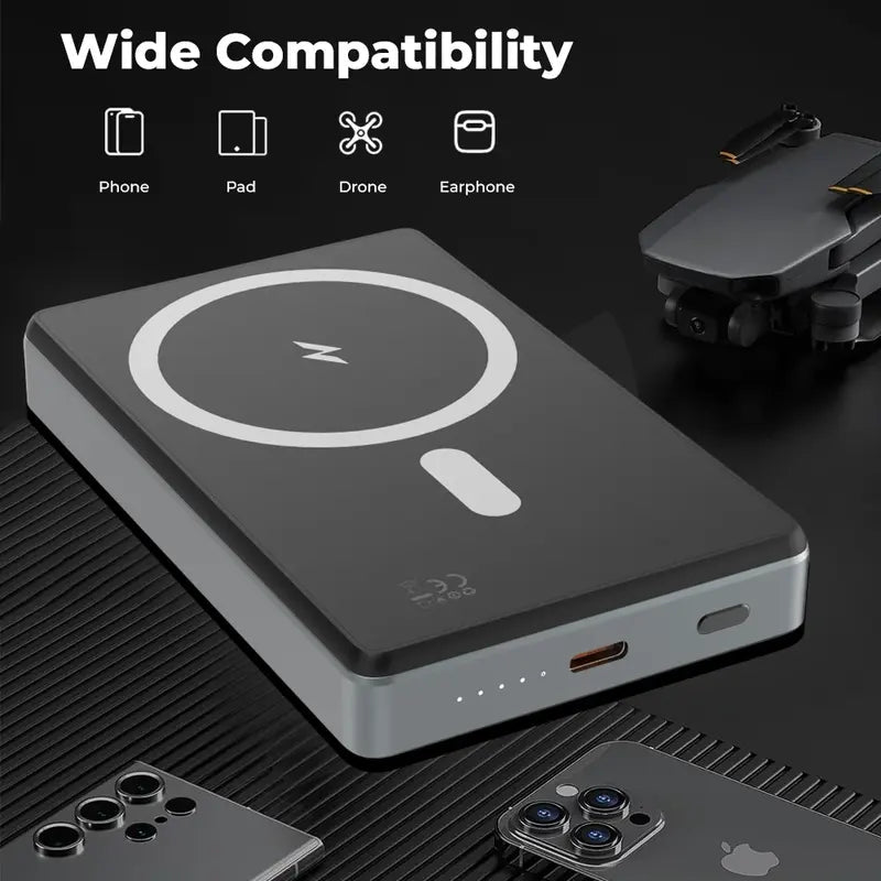 15W MagSafe Wireless Power Bank 10000mAh – Fast Charging Por - GLASSOLOGY