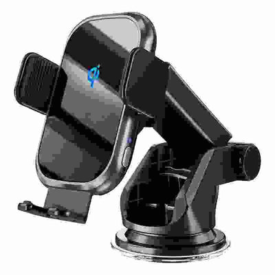 15W QI Fast Wireless Car Charger Mount | Automatic Sensor - Black - GLASSOLOGY