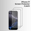 iPhone 17 9H Tempered Glass Screen Protector 2-Pack