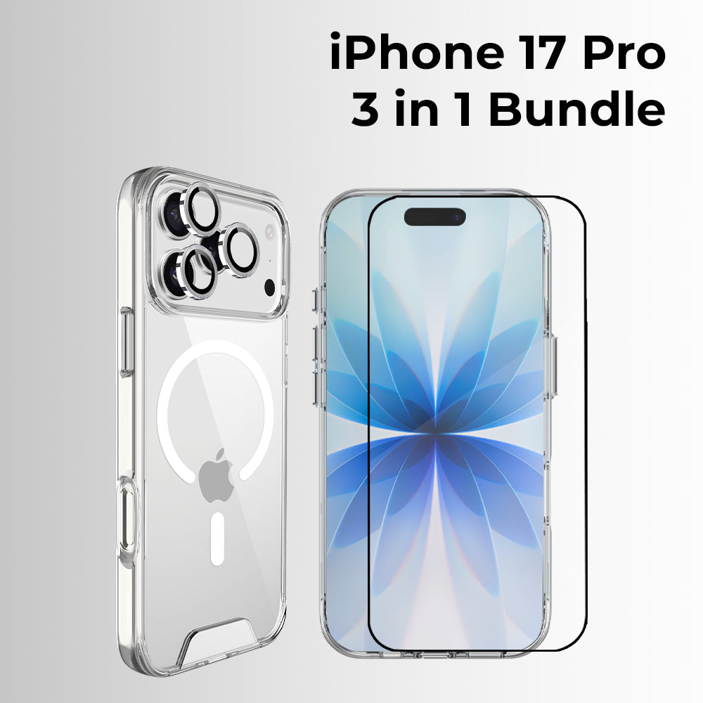 Glassology MagSafe Clear Case + SP + LP Bundle for iPhone 17 Pro.