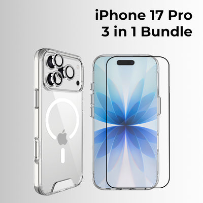 Glassology MagSafe Clear Case + SP + LP Bundle for iPhone 17 Pro.