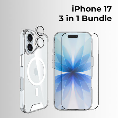 Glassology MagSafe Clear Case + SP + LP Bundle for iPhone 17