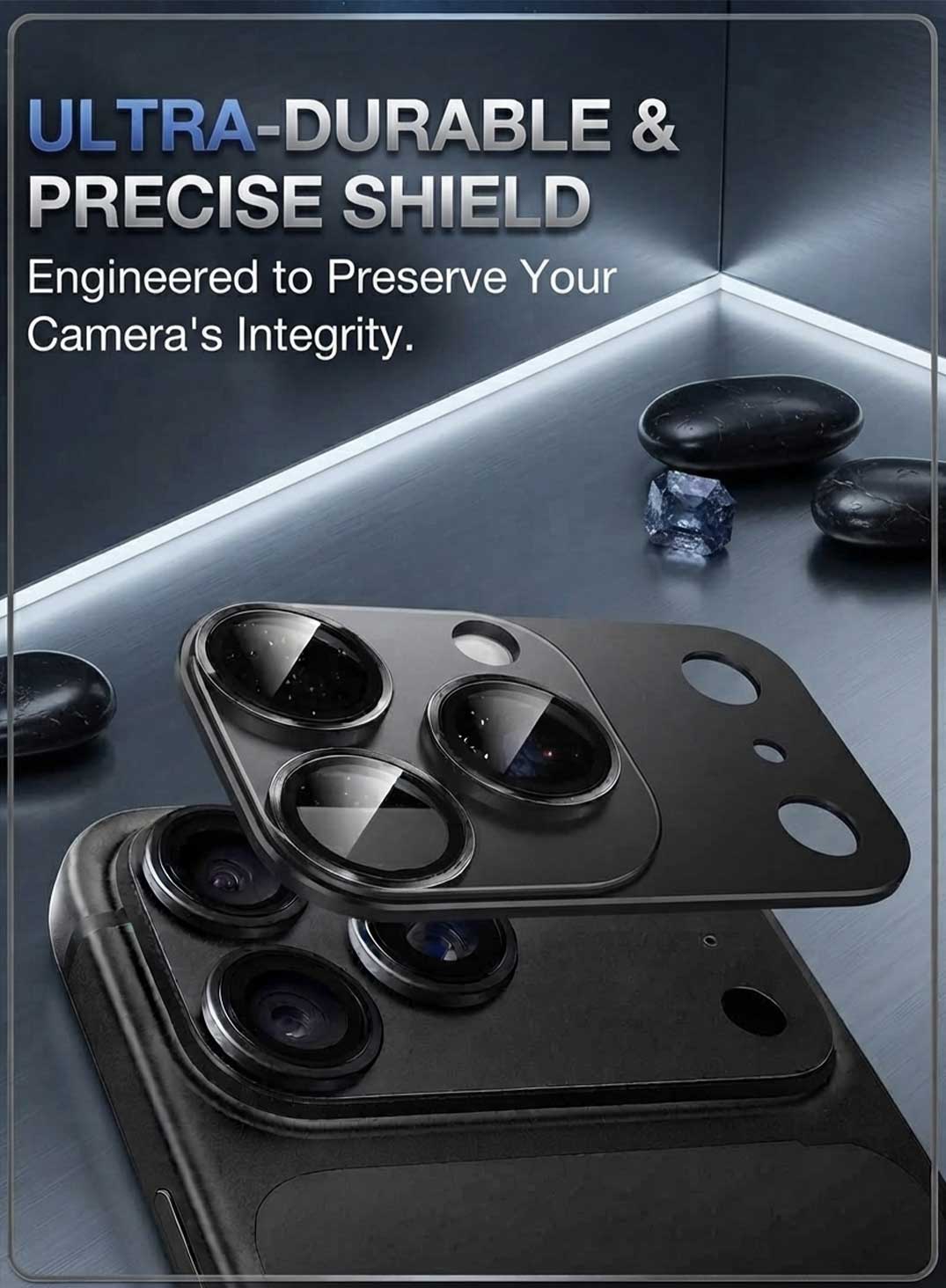 Glassology Camera Lens Protector for iPhone 18 Pro / Pro Max, Black Camera Lens Cover, Anti-Scratch Protective Guard for Rear Camera