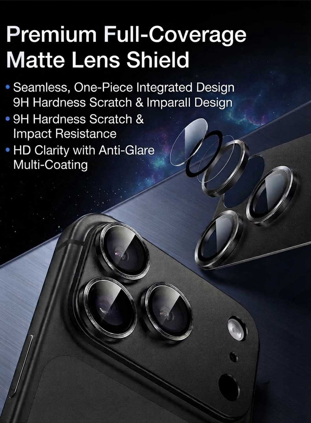 Glassology Camera Lens Protector for iPhone 18 Pro / Pro Max, Black Camera Lens Cover, Anti-Scratch Protective Guard for Rear Camera