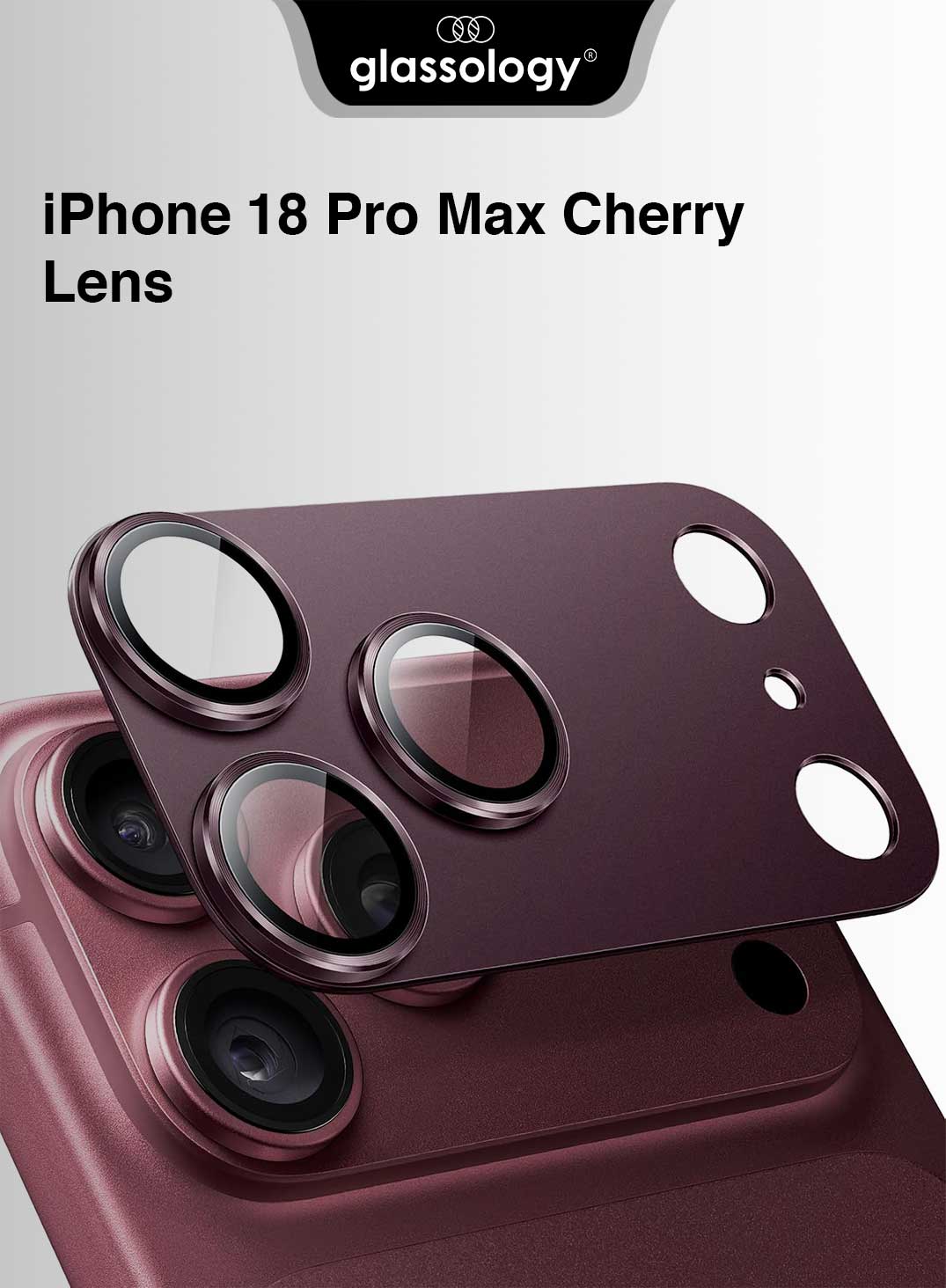Glassology Camera Lens Protector for iPhone 18 Pro / Pro Max, Cherry Camera Lens Cover, Anti-Scratch Protective Guard for Rear Camera