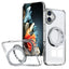 Glassology 360° Rotate Ring Stand MagSafe Case for iPhone 16 Plus  (Clear)