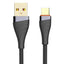 USB-C to USB-A cable with gold connectors on a white background