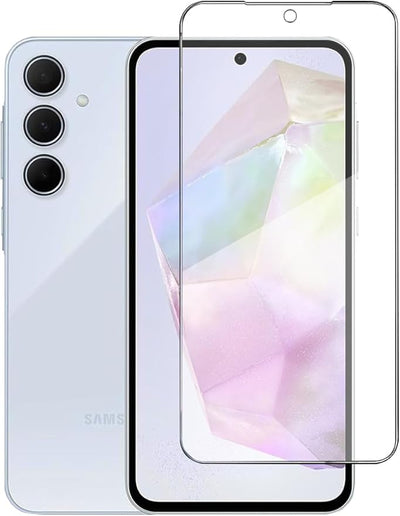 Screen Protector for Samsung A55, Full Coverage Tempered Glass with fingerprint Compatibility