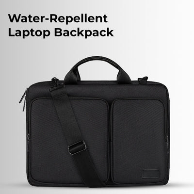 Glassology 15.4" Laptop Bag Black Sleek, Water-Repellent & Durable for Everyday Use