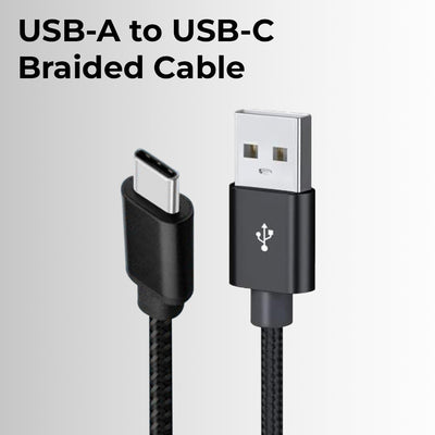USB A to C cable 1.2 Meter 3A high current fast charging Pure Copper PVC & nylon braid 480Mbps transfer speed (Black)