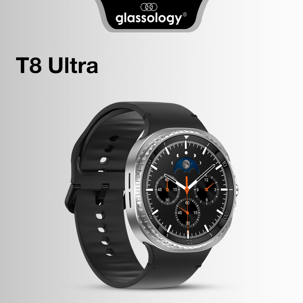 Glassology Charome SmartWatch Pro Max 1.43" – Bluetooth Calling, NFC Payments, Wireless Charging, 7-Day Battery, 3ATM Waterproof Fitness Watch - Black