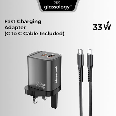 33W Dual-Port Fast Charger (C + A) with USB-C Cable