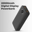 Glassology 20000mAh Power Bank (Black) – Fast Charging | Dual USB |LCD Display