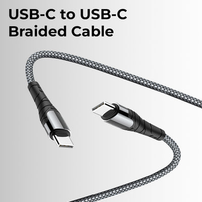 Glassology USB C to C 1 Meter 65W Braided Charging Cable