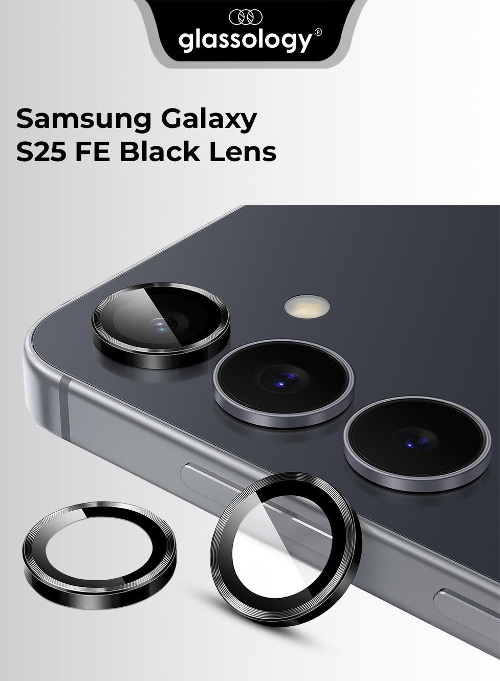 واقي عدسة لهاتف سامسونج جالاكسي S25 FE - أسود أنيق 