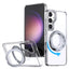 جراب مغناطيسي بحامل حلقي دوار 360 درجة لهاتف Samsung Galaxy S25 FE - حامل شفاف مقاوم للصدمات ومتوافق مع حامل مغناطيسي