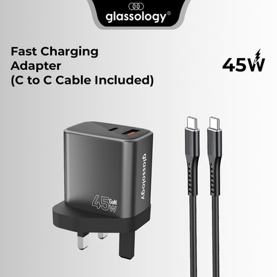 45W Dual-Port Fast Charger (C + A) with USB-C Cable